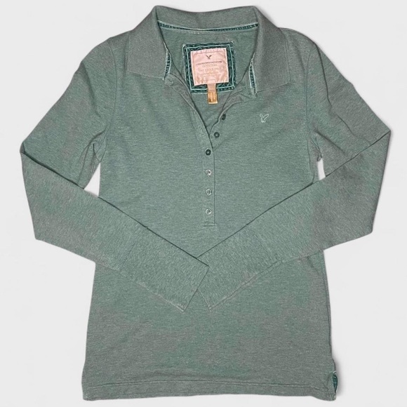 American Eagle Outfitters Tops - Y2K 2000s Vintage American Eagle Outfitters Long Sleeve Henley/Polo